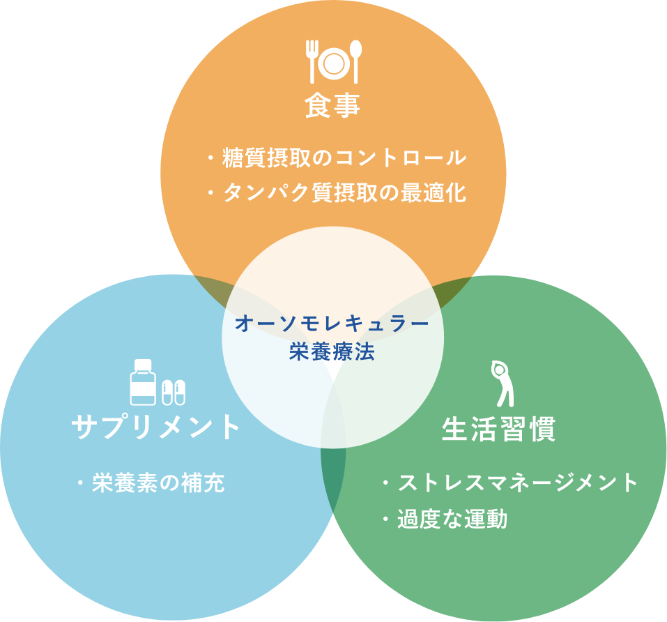 オーソモレキュラー栄養療法の３つの要素